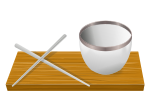 Rice bowl with chopsticks